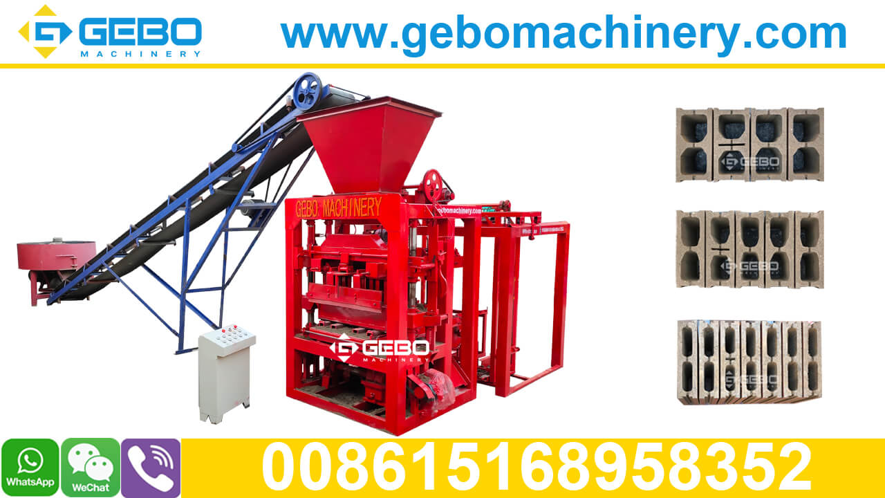 Jamaica cement hollow block making machine QT424 concrete block